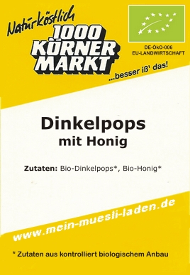 Dinkelpops mit Honig, Bio  750 g